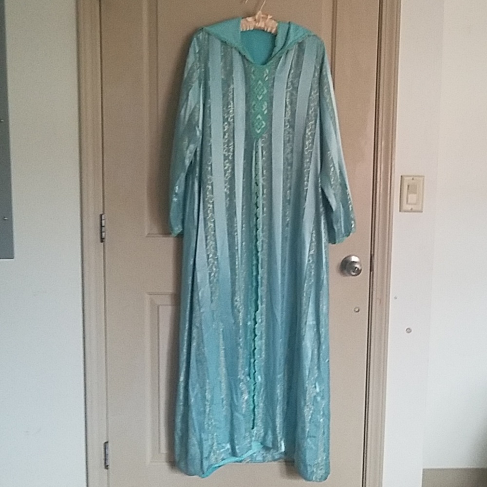 2 pc Moroccan turquoise jelaba, abaya, dress